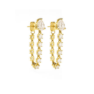 Diamond Chain Drop Earring