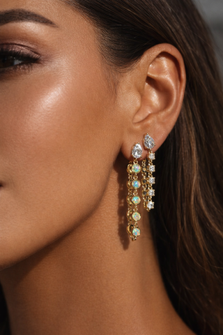 Diamond Chain Drop Earring